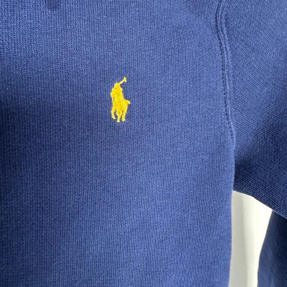Polo Ralph Lauren Boys Blue Full Zip Hoodie Sweatshirt Gold Pony Logo Size‎ 5